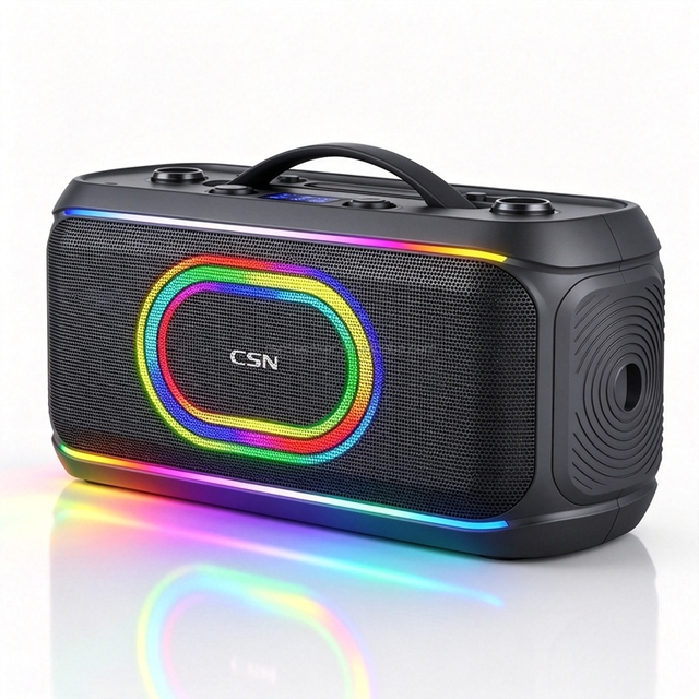 CL-1208 Portable Handheld Party Speaker Colorful RGB Rainbow Light TWS Wireless Stereo Outdoor Karaoke Speaker OEM ODM