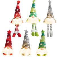 Décoration de Noël : Poupée Rudolph en peluche LED suspendue avec longues jambes pour la maison de maternité, fête de Noël, pendentif flocon de neige