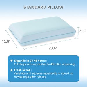 <span class=keywords><strong>Almohada</strong></span> refrescante de gel con espuma viscoelástica, soporte para el cuello para dormir de lado, boca arriba y boca abajo, almohadas de cama para personas que duermen con calor, azul - Product Image 3