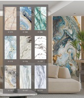 Panel de imitación mármol dorado UV de alto brillo, panel de pared de PVC para decoración de interiores