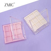 Palette de fards à paupières rose vide 9 couleurs, personnalisable, avec couvercle transparent, pour maquillage et cosmétiques