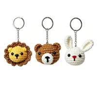 Porte-clés animaux en crochet tricoté à la main, mini-poupées Amigurumi, breloques mignonnes : poulet, grenouille, vache, ours, lapin, lion