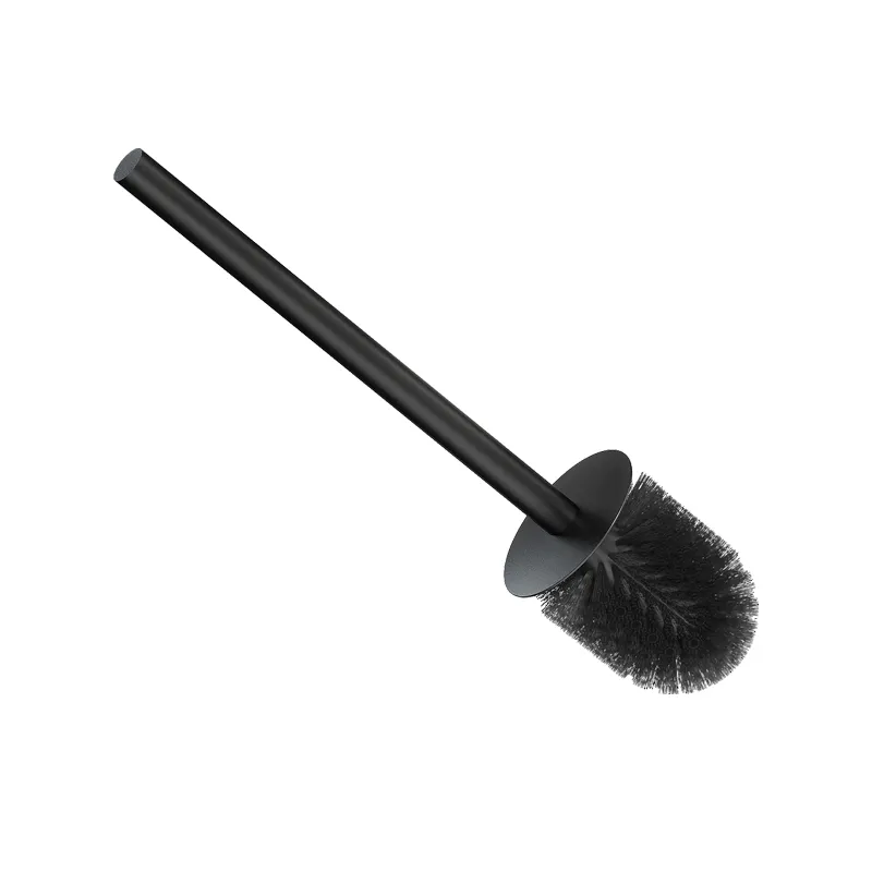 Economical Rust-Free Aluminum Wall Mounted Black Toilet Brush Holder for Bathroom Cleaning Brushes