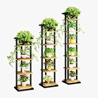 Rak Tanaman Beroda Multi-tingkat untuk Sukulen Pothos, Tempat Pot Bunga Besi, Dapat Dipindahkan, untuk Ruang Tamu Dalam Ruangan