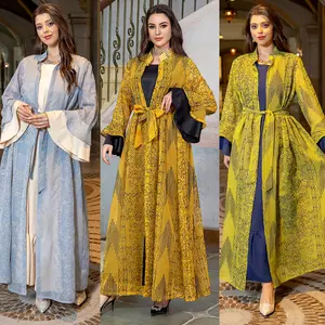 Factory Muslim Indian Anarkali Suits For Woman Kuwaiti Dubai Ramadan Party Gown Fashion Long Sleeve Belted Clothing
