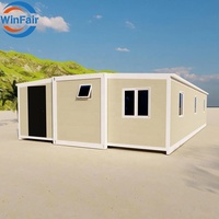 WinFair Conteneur mobile de luxe extensible de 40 pieds en panneaux sandwich, maison préfabriquée pliable moderne pour villa/ferme rurale