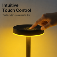 Lampe de table LED sans fil en métal, rechargeable, à intensité variable, lampe de chevet, lampe de bureau portable pour bar, restaurant, hôtel, décoration