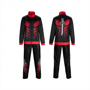 Conjunto Deportivo Unisex, Color Sólido, Bloques de Color, Manga Larga, Cierre con Cordón, Resistente al Viento, Transpirable, Poliéster y Algodón, Invierno - Product Image 2