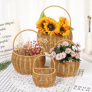 <span class=keywords><strong>Panier</strong></span> <span class=keywords><strong>de</strong></span> rangement en rotin tissé à la main, paniers à fleurs, organisateur d'objets divers, décoration <span class=keywords><strong>de</strong></span> la maison pour cadeau ou pique-nique polyvalent - Product Image 4