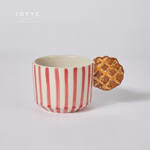 Juego <span class=keywords><strong>de</strong></span> Tazas y Tetera <span class=keywords><strong>con</strong></span> Diseño Original JOYYE, Tema Panadería, Cerámica Pintada a Mano, Taza para Bebidas <span class=keywords><strong>con</strong></span> Asa Especial en Forma <span class=keywords><strong>de</strong></span> Galleta - Product Image 5