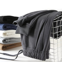 Stock limité, faible MOQ, Vente chaude, Pantalon de jogging pour homme en coton élasthanne premium 320G, coupe décontractée, avec revers élastiques, uni, style streetwear