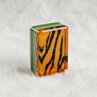 Set Mahjong Akrilik Kustom Berukir, Warna Kuning Transparan, untuk Pesta di Rumah, Malam Permainan Keluarga, Hadiah Pribadi