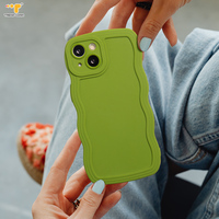 Vente en gros de luxe souple TPU Wave couleur bonbon housse de téléphone pour iPhone 13 14 15 mignon housse de téléphone portable