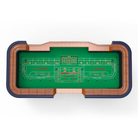 YH Deluxe Table de Poker Craps marron de haute qualité avec accoudoir en cuir