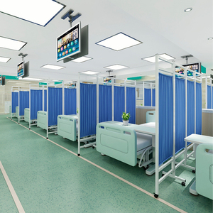 Folding Privacy Bedside Fire Resistance Screen Movable Cubicle Divide Curtains Medical Fabric For Ward Curtain - Product Image 5