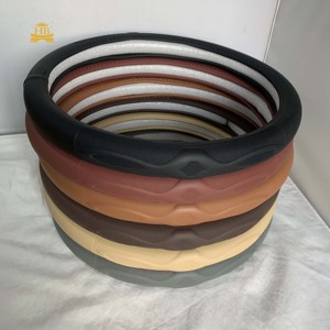 Housse de <span class=keywords><strong>volant</strong></span> universelle en <span class=keywords><strong>cuir</strong></span> synthétique pour voiture, vente chaude, 38 <span class=keywords><strong>cm</strong></span> - Product Image 4
