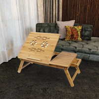 Table d'appoint pliable et réglable en bois pour ordinateur portable avec tiroir de rangement, bureau portable ergonomique pour lit, canapé, bureau et travail à domicile