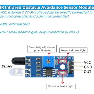 Module de capteur IR MTDELE, 10 pièces, détection de proximité infrarouge pour robot de voiture intelligent Arduino - Product Image 4