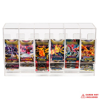 Support de rangement en acrylique transparent à 6 compartiments pour cartes TCG, présentoir pour paquets de cartes à collectionner, organisateur pour cartes de jeu