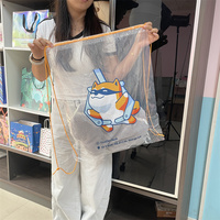 Offre Spéciale clair en peluche poupée en plastique griffe sac à dos personnalisé jouet poupée Transparent griffe emballage sac à dos