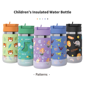 Nuovo design di alta qualità in acciaio inox bottiglie di acqua caldo freddo isolato per bambini bottiglia con paglia - Product Image 2