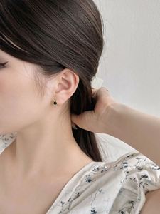 Dylam Stylish Tiny Women 925 Sterling Silver Rhodium 18K Gold Plated Flower Shape <b>Black</b> Agate <b>Stud</b> <b>Earrings</b> - Product Image 5