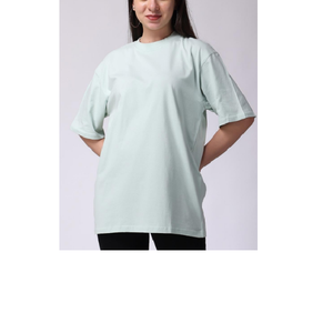 Camiseta de talla grande de alta calidad para mujer, estampado de logotipo personalizado, teñido anudado, algodón sólido, ecológico, hombro caído, informal, corto, al por mayor - Product Image 2