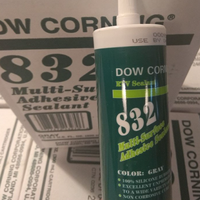 Dowsil 832 Adhésif et Mastic Multi-Surfaces Blanc/Noir/Gris Dureté 35 Shore Conçu pour les Applications d'Assemblage et d'Entretien