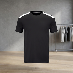 Grapple Master Men's Black Short Sleeve Crew Neck Moisture Wicking <b>Polyester</b> Patchwork <b>T</b>-<b>Shirt</b> Regular Fit Solid Color Summer - Product Image 3