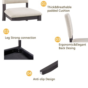 Ensemble de table à manger ronde moderne M, 5 pièces, avec <span class=keywords><strong>4</strong></span> <span class=keywords><strong>chaises</strong></span> rembourrées pour la cuisine, les salons - Product Image 5