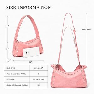 Studded Purses for Women Y2k Shoulder Bag Small Vegan Leather Handbag