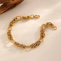 Nouvel Arrivage Bracelet Chaîne à Nœuds Plaqué Or Élégant en Acier Inoxydable Simple, Bijou de Main Tendance, Vente en Gros