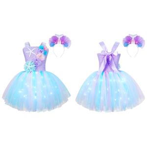 <span class=keywords><strong>Robe</strong></span> tutu de noël pour filles de 2 à 10 ans <span class=keywords><strong>Robe</strong></span> de <span class=keywords><strong>princesse</strong></span> à fleurs avec bandeau à cheveux Cadeau de banquet Performance Casual Wear - Product Image 2