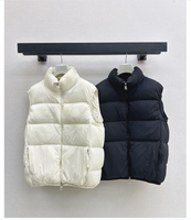 Gilet d'hiver matelassé double face imperméable de haute qualité pour femme, col montant, fermeture éclair, tissu en toile respirant