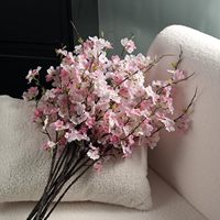Ranting Bunga Sakura Buatan 27.6 Inci, Ranting Bunga Sakura Sutra Batang Panjang, Bunga Buatan untuk Vas Tinggi Dekorasi Pernikahan