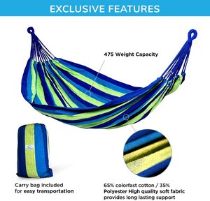 Woqi Hot Bán màu xanh cầu vồng Võng với Carry bag cho cắm trại ngoài trời - Product Image 2