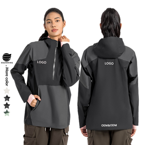 Xsunwing unisexe femmes mode extérieur imperméable coupe-vent à capuche veste de pluie chaud Hardshell vestes avec poches WDQ056 - Product Image 1