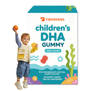 Children's 600 mg DHA Gummies Omega-3 Aceite de pescado para el desarrollo saludable del cerebro y la inmunidad 30 cápsulas masticables - Product Image 1