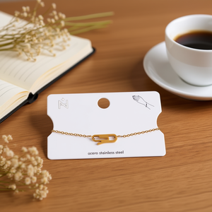 Bracelet en acier inoxydable Acero, chaîne en or, bijoux minimalistes, cadeau unisexe - Product Image 3