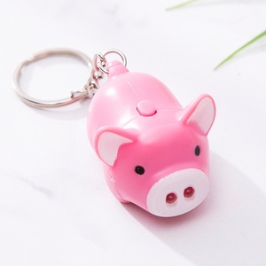 BS-027 Porte-clés LED Son et Lumière Mini Cochon Mignon de Dessin Animé, Pendentif Cadeau Créatif Festif - Product Image 2