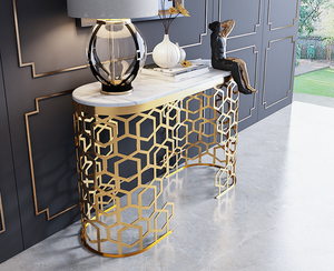 Mesas <span class=keywords><strong>de</strong></span> consola para muebles <span class=keywords><strong>de</strong></span> sala <span class=keywords><strong>de</strong></span> estar, mesas <span class=keywords><strong>de</strong></span> consola superiores <span class=keywords><strong>de</strong></span> mármol <span class=keywords><strong>de</strong></span> acero inoxidable dorado <span class=keywords><strong>de</strong></span> lujo, mesa auxiliar <span class=keywords><strong>de</strong></span> entrada - Product Image 2