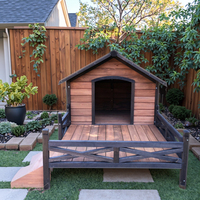 Meilleures ventes : Niche pour chien d'extérieur moderne de luxe en bois, mobilier pour animaux de compagnie avec motif tendance pour jardin, vente en gros