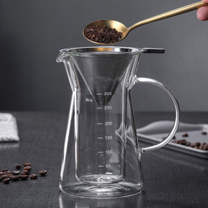 Cafetière en <span class=keywords><strong>verre</strong></span> à double paroi <span class=keywords><strong>Carafe</strong></span> en <span class=keywords><strong>verre</strong></span> réutilisable Cafetière avec <span class=keywords><strong>filtre</strong></span> en acier inoxydable - Product Image 6