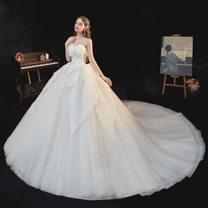 Nuevo verano <span class=keywords><strong>novia</strong></span> pecho largo Hada fuera del hombro satén blanco <span class=keywords><strong>joven</strong></span> mujer niñas noche vestido de <span class=keywords><strong>novia</strong></span> princesa - Product Image 6