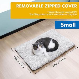 Alfombra calefactora rectangular para gatos, rellena de fibra de poliéster, lavable a mano, cama para mascotas, cálida y cómoda almohadilla para dormir. - Product Image 5