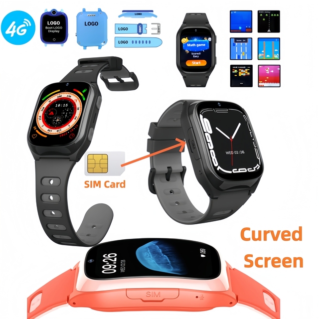 2026 Kids 4G Smartwatch SIM Card GPS Real-time Location Camera SIM Card Video Call 800mAh Long Battery Kids Phone Wrist Watch