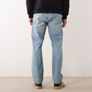 Nouvelle Arrivée 2026 – Jean Baggy Streetwear Bleu Clair pour Homme, Taille Haute, Coupe Droite, Idéal au Quotidien - Product Image 3