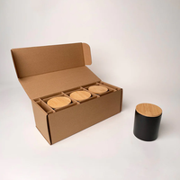 Boîte d'expédition en carton ondulé personnalisée avec impression noire mate pour bougie, bocal en verre, bouteille