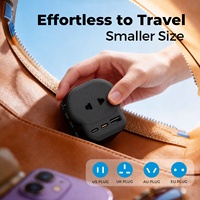 Adaptateur de voyage universel Worldplug 65W 4 en 1, prise US vers le monde entier, chargeur de voyage international avec 2 ports Type C et 1 port USB
