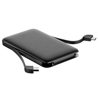 Recién llegado, cargador móvil portátil Universal, Banco de energía de 5000mAH, logotipo personalizado, ultradelgado, 3 en 1, 2 Cables integrados, Puerto Micro USB